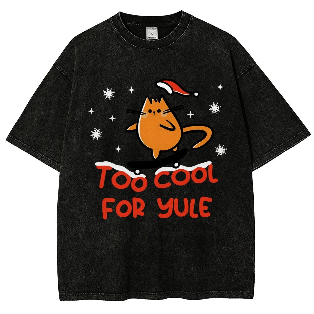 Too Cool For Yule Vintage Distressed T-shirt
