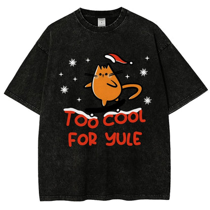 Too Cool For Yule Vintage Distressed T-shirt
