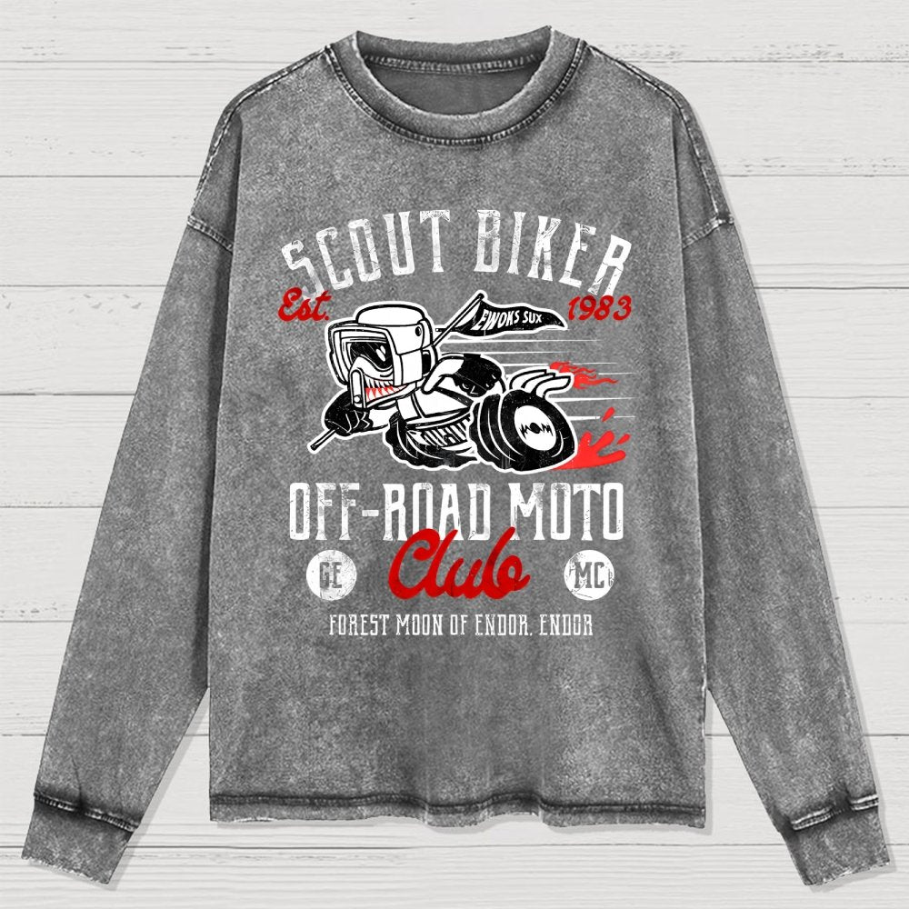 Scout Biker Club Washed Long Sleeve Tee
