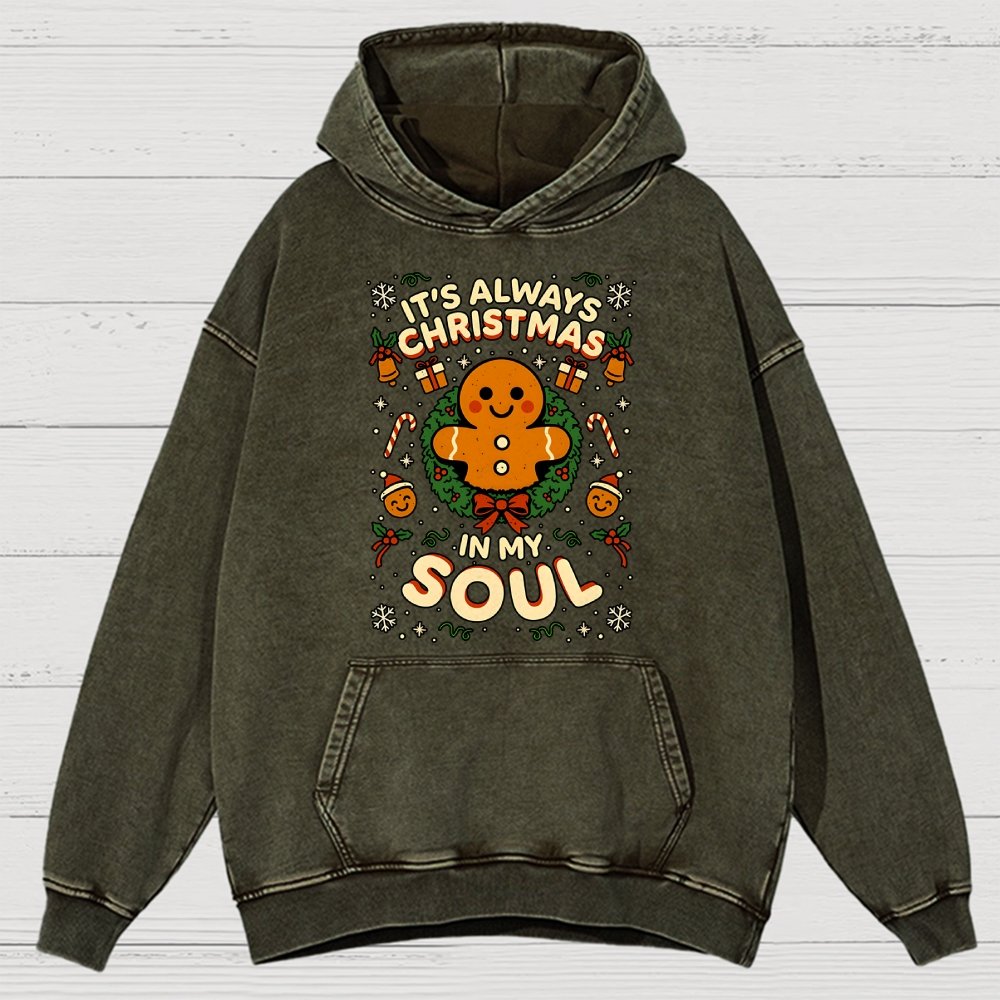Christmas Soul Gift Vintage Distressed Hoodie