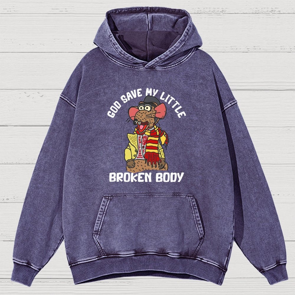 God Save My Little Broken Body Vintage Distressed Hoodie