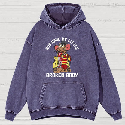 God Save My Little Broken Body Vintage Distressed Hoodie