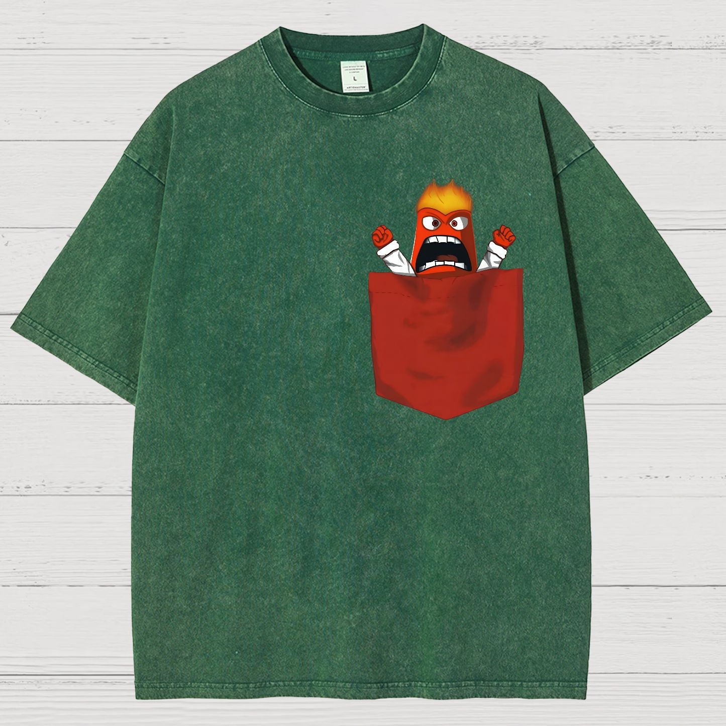 Angry Pocket Fire Monster Vintage Distressed T-shirt