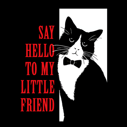 Hello Little Friend funny cat Geek T-Shirt