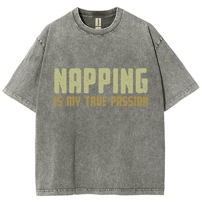 Napping is My Passion Vintage Distressed T-shirt