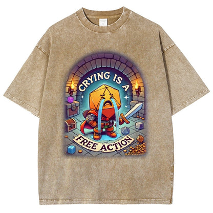 Crying is a Free Action Vintage Distressed T-shirt
