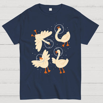 Geese In Space Nerdy T-Shirt