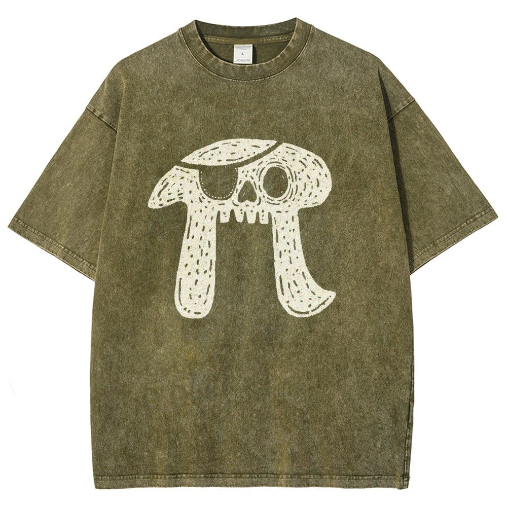 Pi-rate Skull Vintage Distressed T-shirt