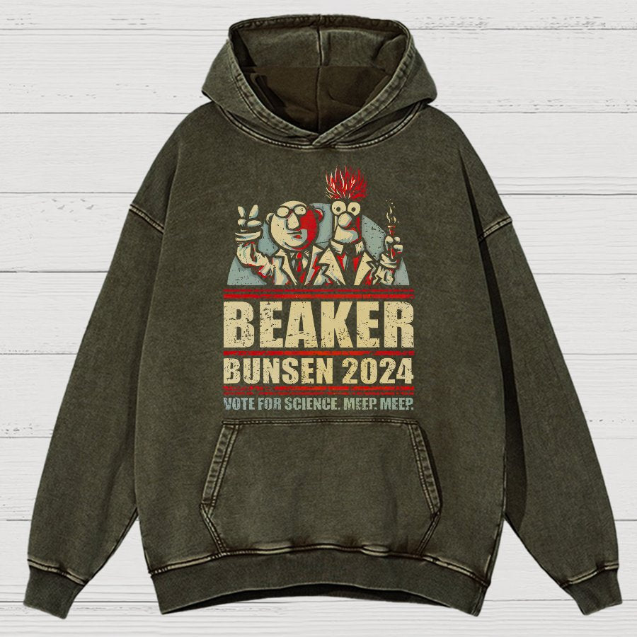 Vote For Science Geeky Vintage Distressed Hoodie