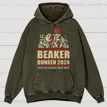 Vote For Science Geeky Vintage Distressed Hoodie
