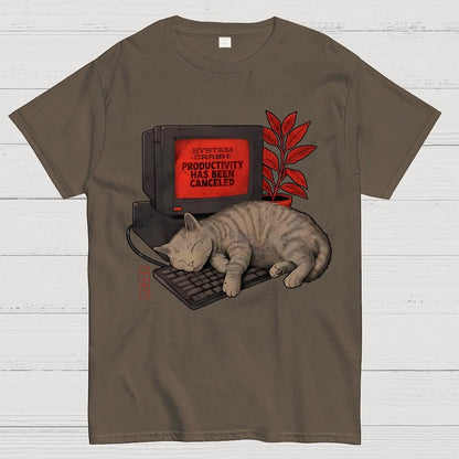 System Crash Cat Geek T-Shirt