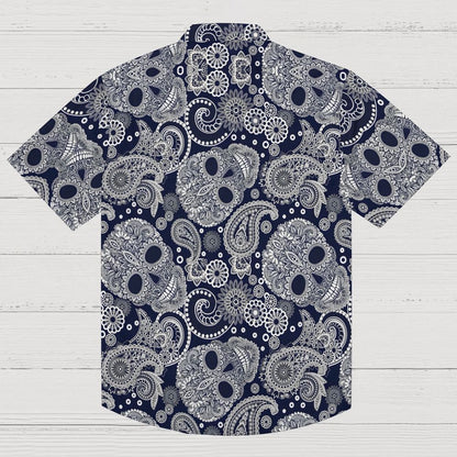 Paisley Skull Art Print Geek Hawaiian Shirt