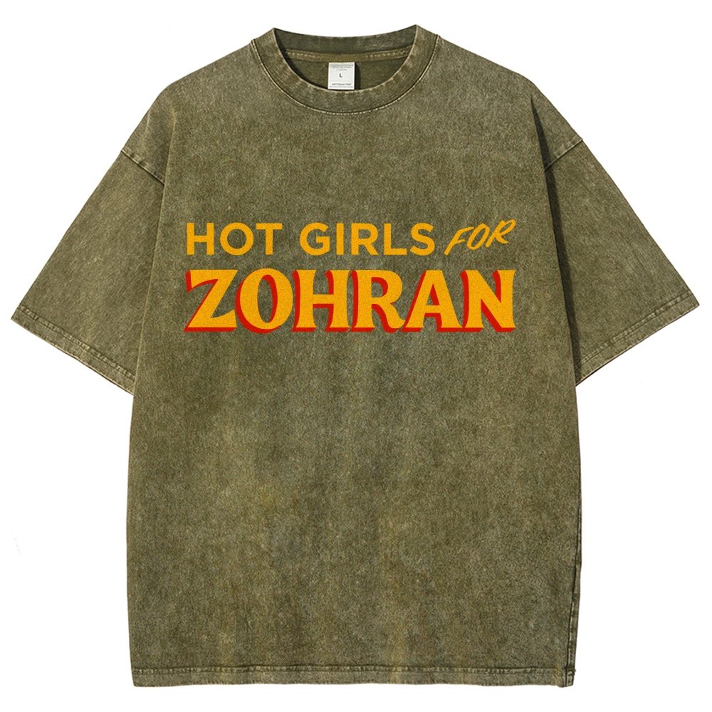 Hot Girls For Zohran Vintage Distressed T-shirt