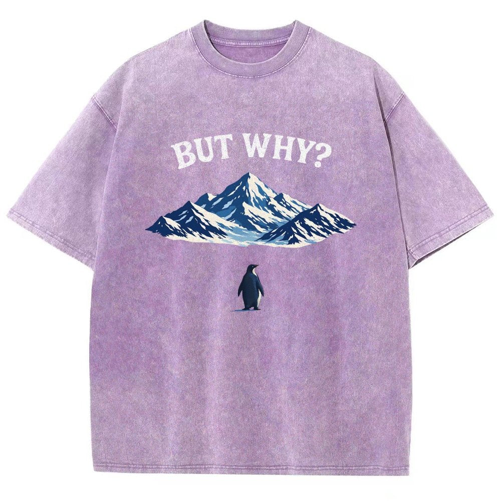 But Why Penguin Vintage Distressed T-shirt
