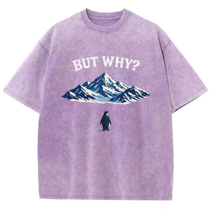 But Why Penguin Vintage Distressed T-shirt