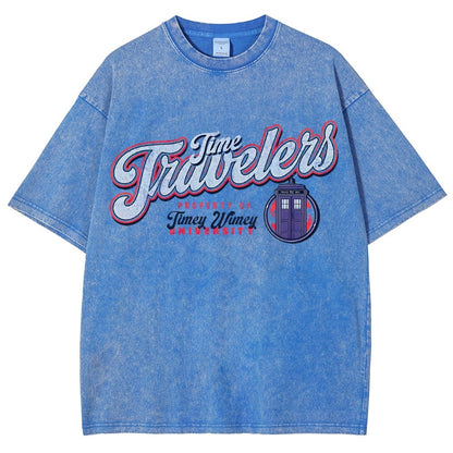 Timey Wimey University Vintage Distressed T-shirt