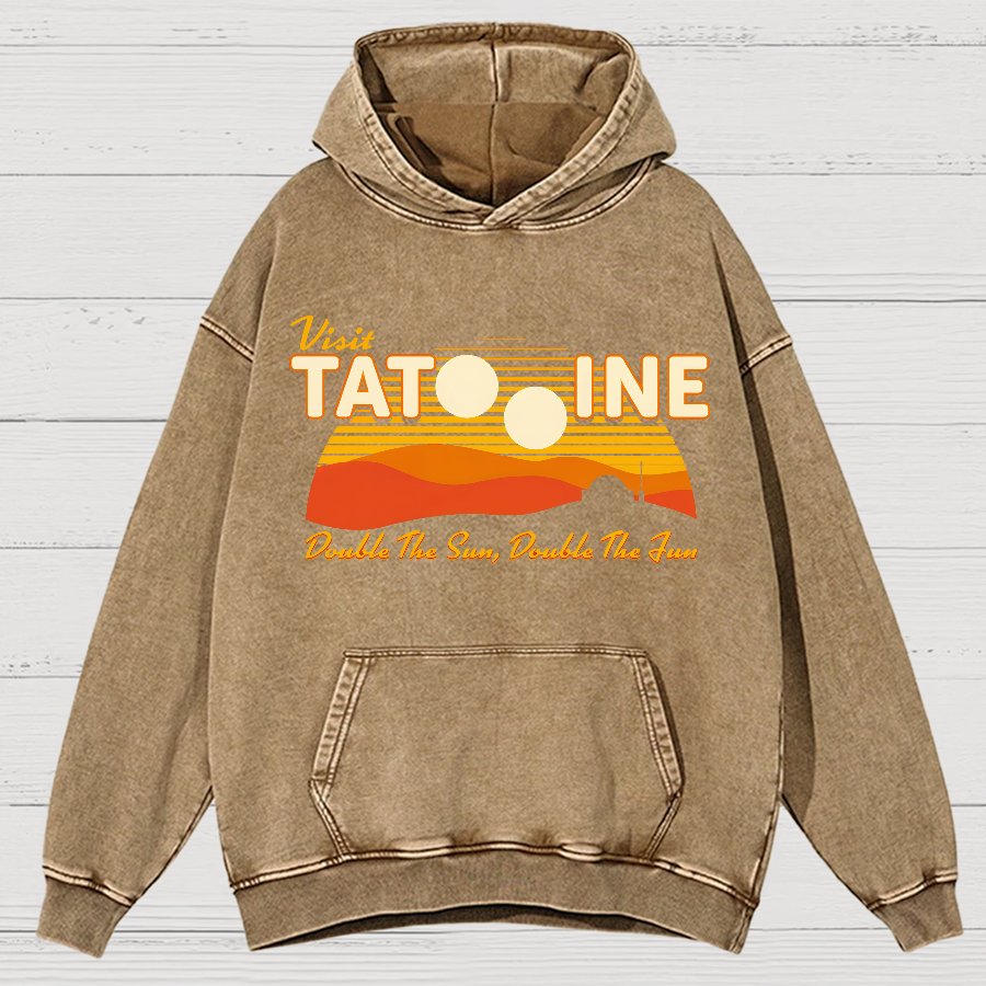 Double The Sun, Double The Fun Vintage Distressed Hoodie
