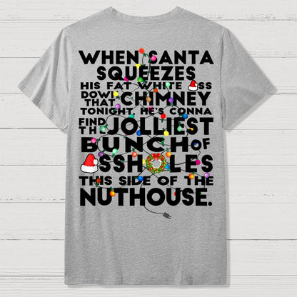 Christmas Vacation Jolliest Bunch Front And Back Printing Geek T-Shirt