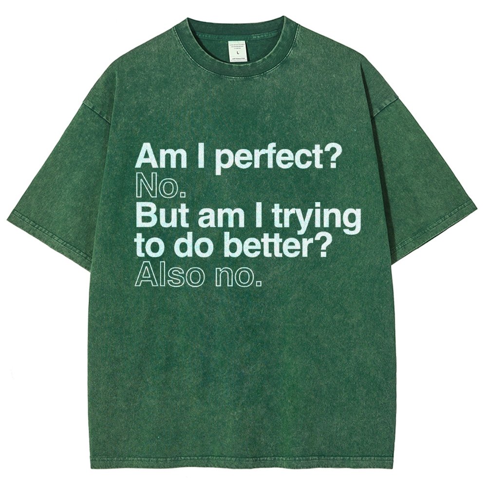 Am I Perfect? No. Am I Trying To Be Better Person Vintage Distressed T-shirt