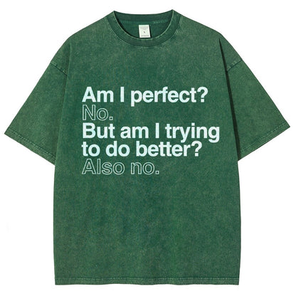Am I Perfect? No. Am I Trying To Be Better Person Vintage Distressed T-shirt