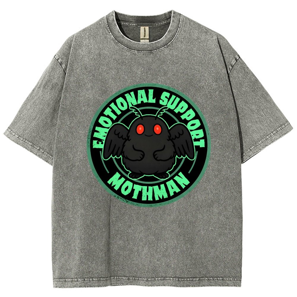 Emotional Support Mothman Vintage Distressed T-shirt