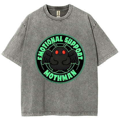 Emotional Support Mothman Vintage Distressed T-shirt