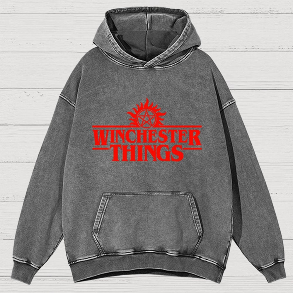 Winchester Things Vintage Distressed Hoodie