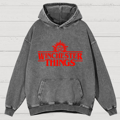Winchester Things Vintage Distressed Hoodie