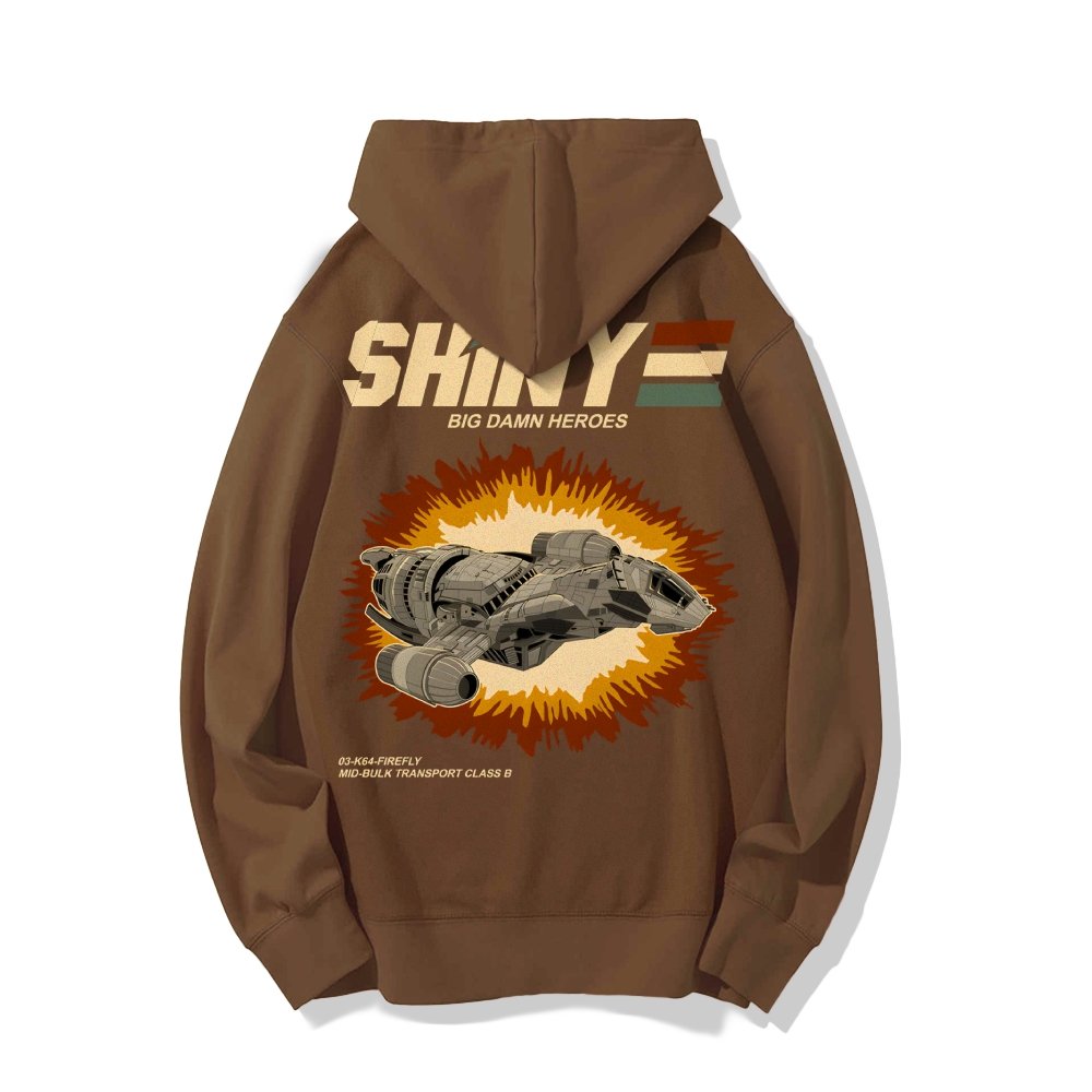 Shiny Heroes Printed Back Cotton Hoodie