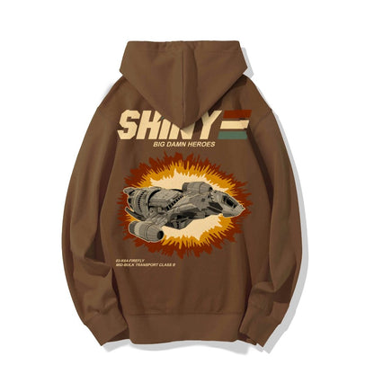 Shiny Heroes Printed Back Cotton Hoodie