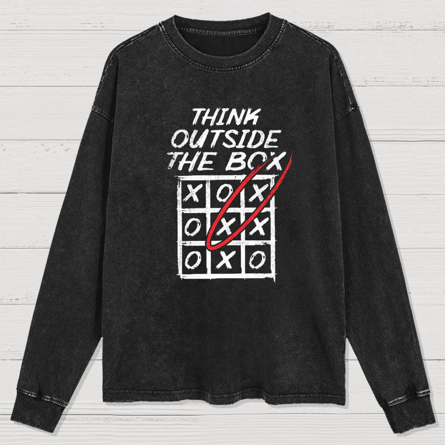 Think Outside The Box Nerd Washed Long Sleeve Tee