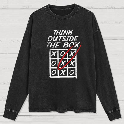 Think Outside The Box Nerd Washed Long Sleeve Tee