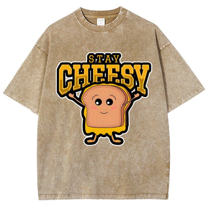 Sandwich Stay Cheesy Vintage Distressed T-shirt