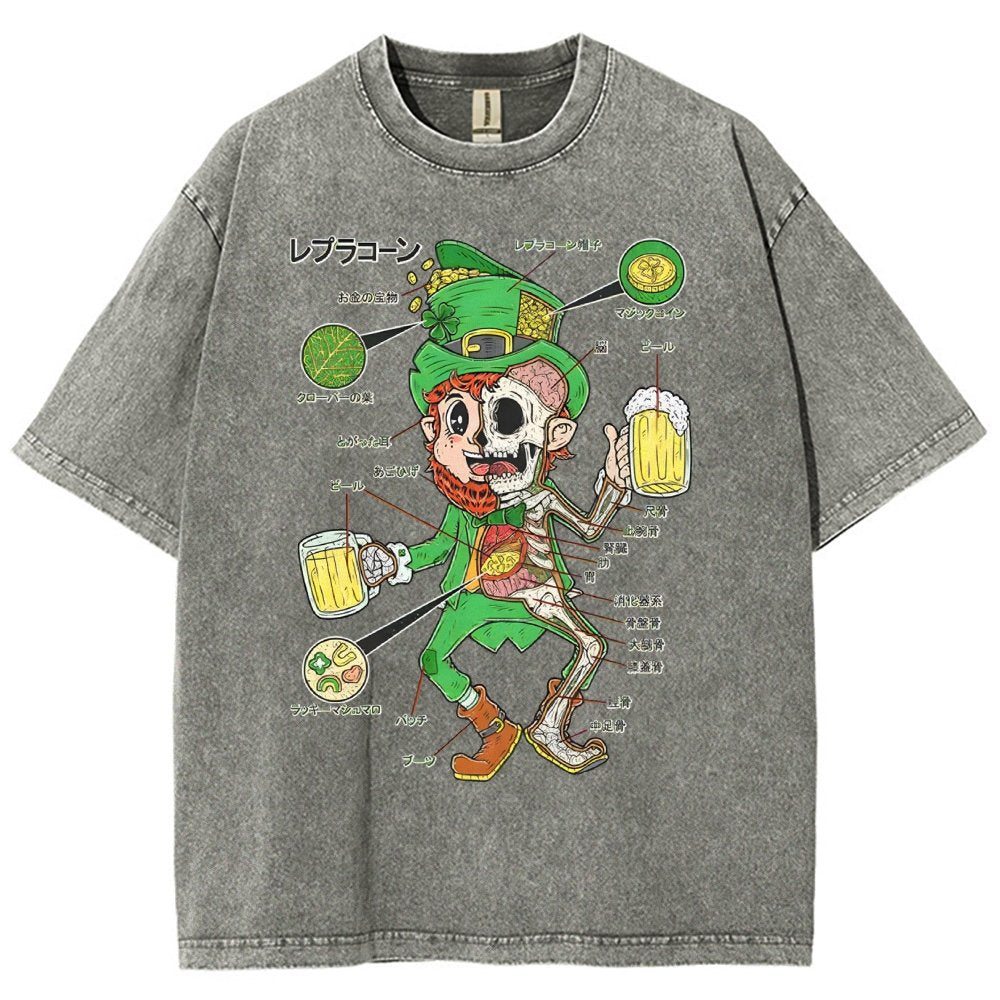 LEPRECHAUN ANATOMY-St. Patrick's Day Vintage Distressed T-shirt