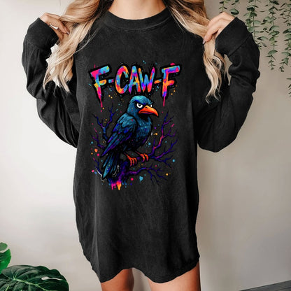 F-Caw-F Raven Washed Long Sleeve Tee