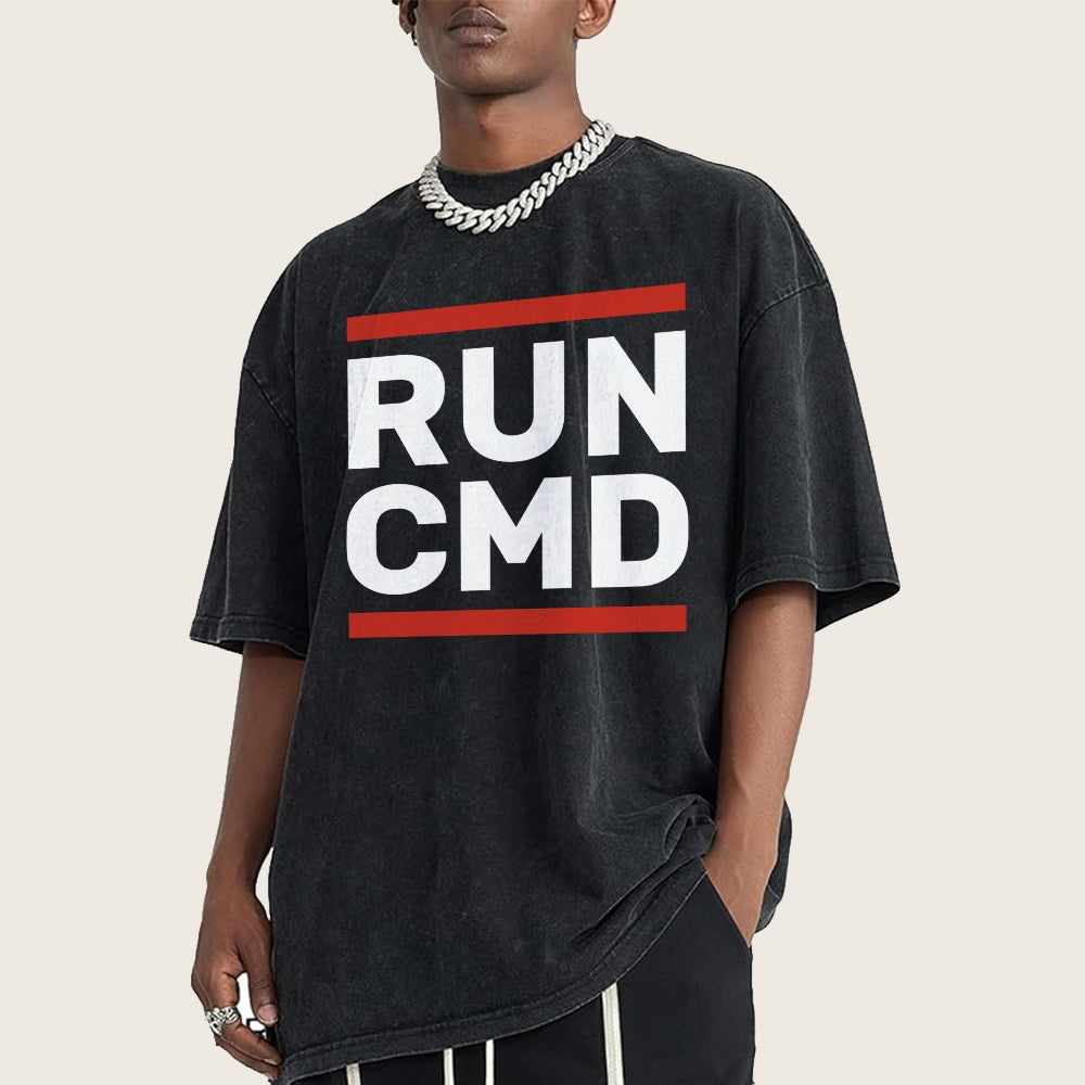 RUN CMD Vintage Distressed T-shirt