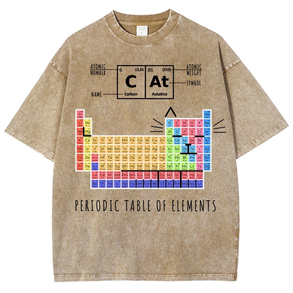Periodic Table Of Cats Vintage Distressed T-shirt