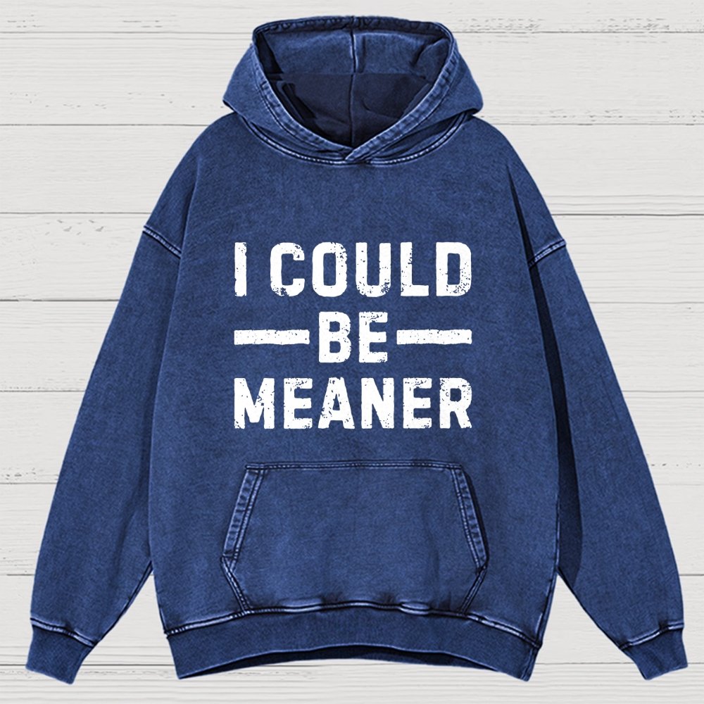 I Could Be Meaner Vintage Distressed Hoodie