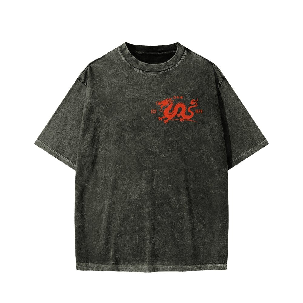 Lee Ho Fooks Front And Back Printing Washed T-shirt
