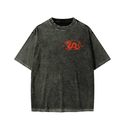 Lee Ho Fooks Front And Back Printing Washed T-shirt