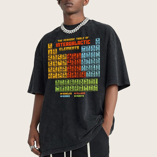 The Periodic Table of Intergalactic Elements Vintage Distressed T-shirt