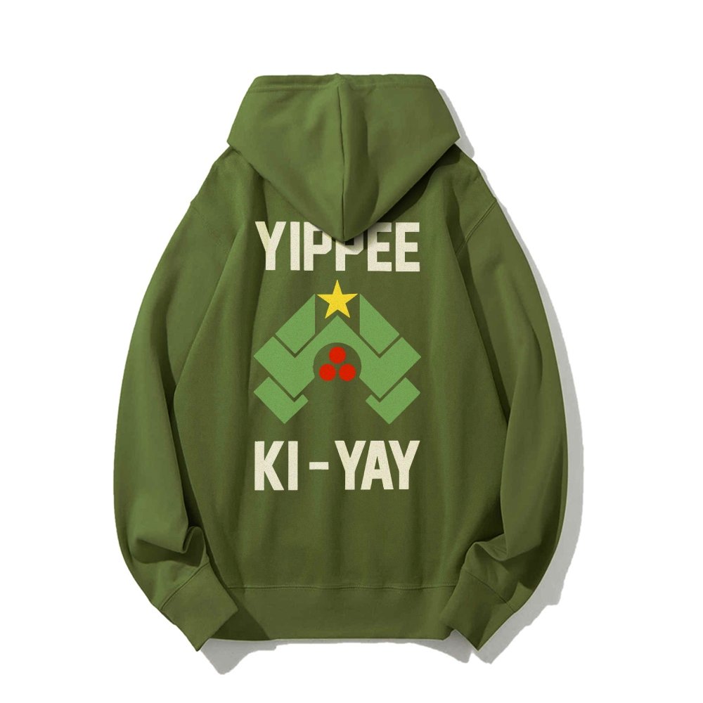 YIPPEE KI-YAY Printed Back Unisex Cotton Hoodie
