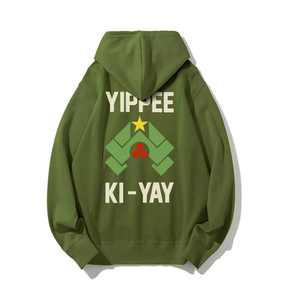 YIPPEE KI-YAY Printed Back Unisex Cotton Hoodie