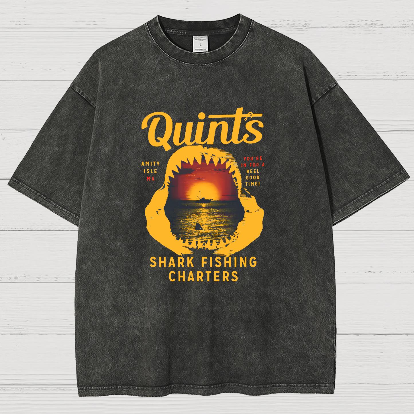 Captain's Shark Fishing Charters Vintage Distressed T-shirt