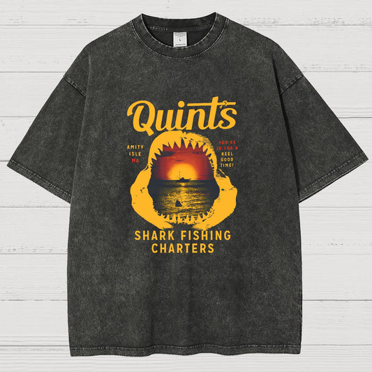 Captain's Shark Fishing Charters Vintage Distressed T-shirt
