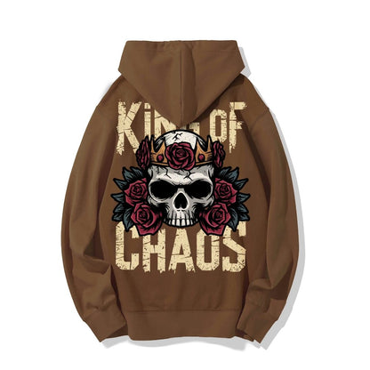King Of Chaos Printed Back Cotton Hoodie