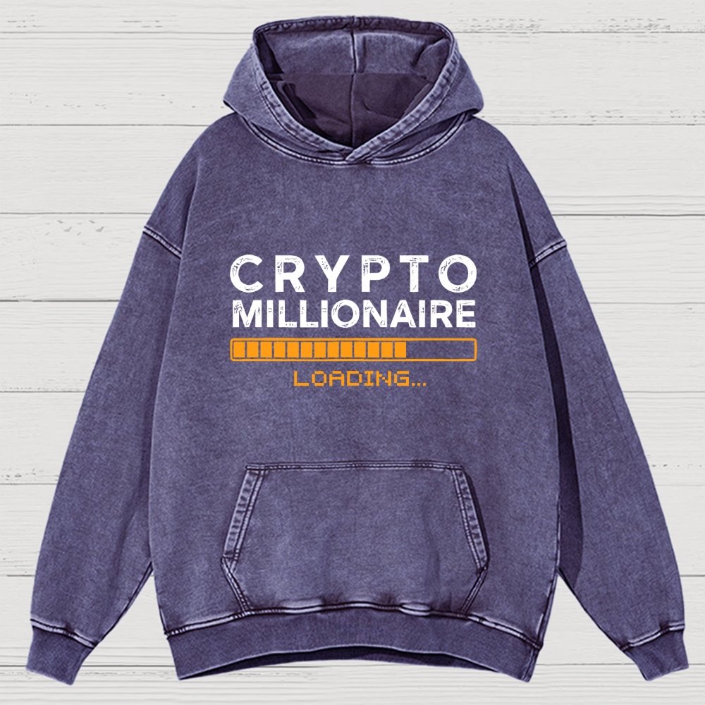 Crypto Millionaire Loading Vintage Distressed Hoodie