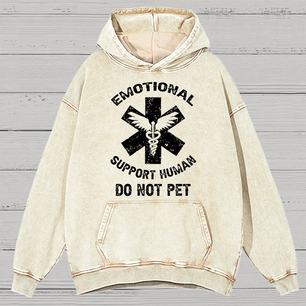 Emotional Support Human Do Not Pet Vintage Distressed Hoodie