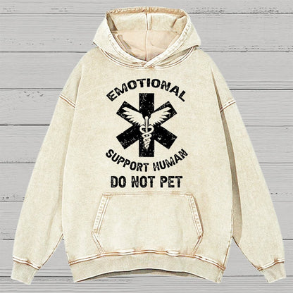 Emotional Support Human Do Not Pet Vintage Distressed Hoodie