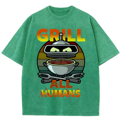 Grill All Humans Vintage Distressed T-shirt